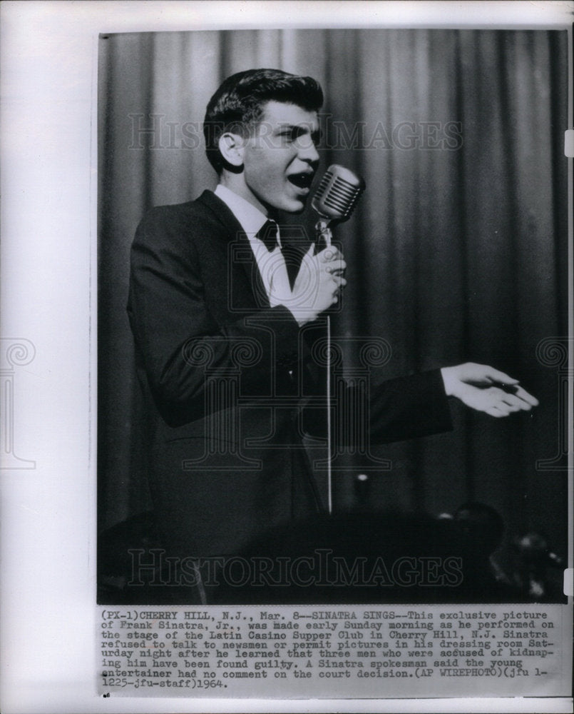 1964 Press Photo Frank Sinatra Jr Cherry Hill NJ singer- Historic Images