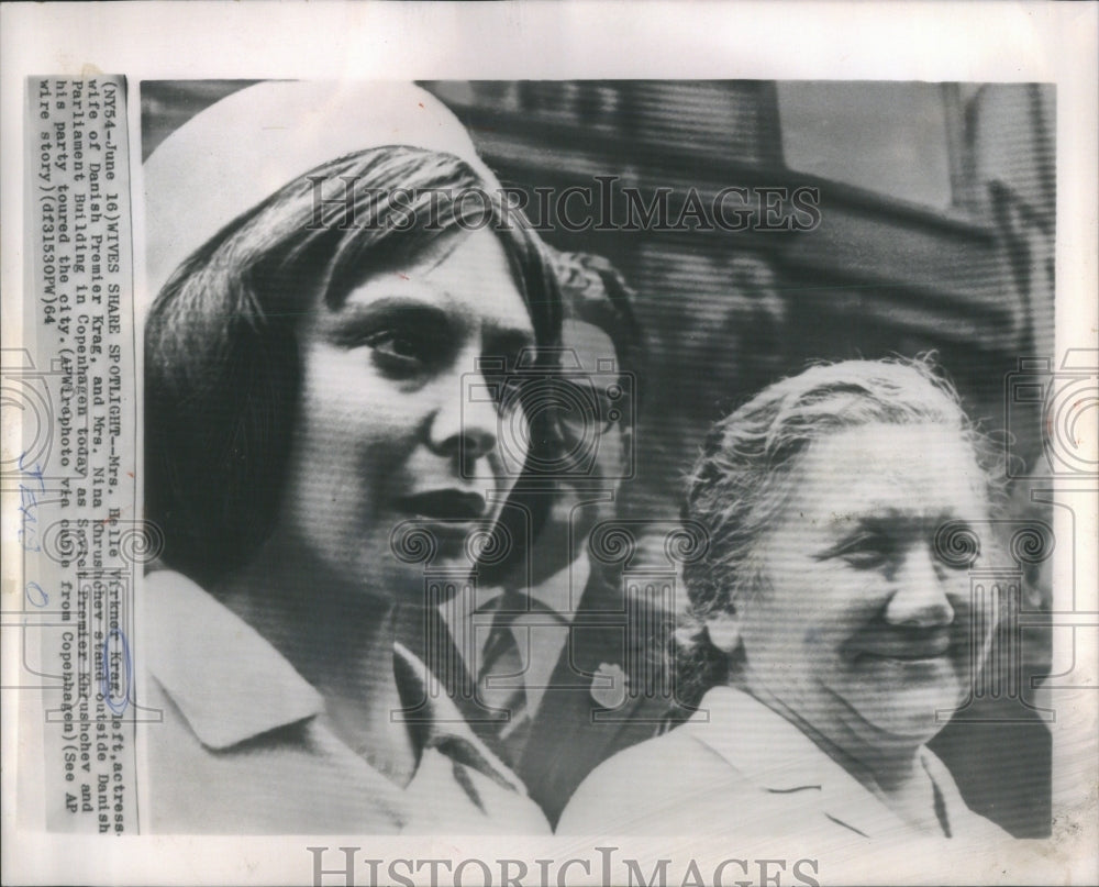 1964 Press Photo Helle Virkner Krag, Nina Khrushchev- RSA43209- Historic Images