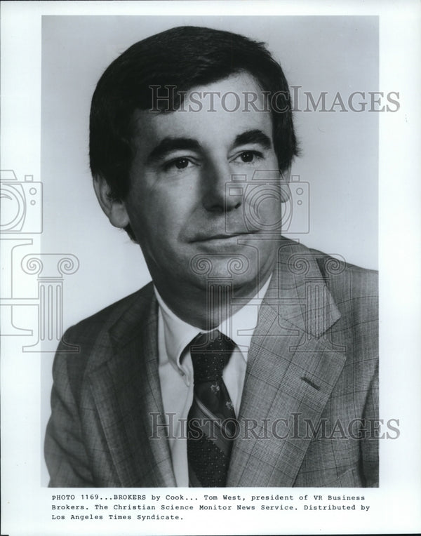 1986 Press Photo Tom West President of VR Business Brokers