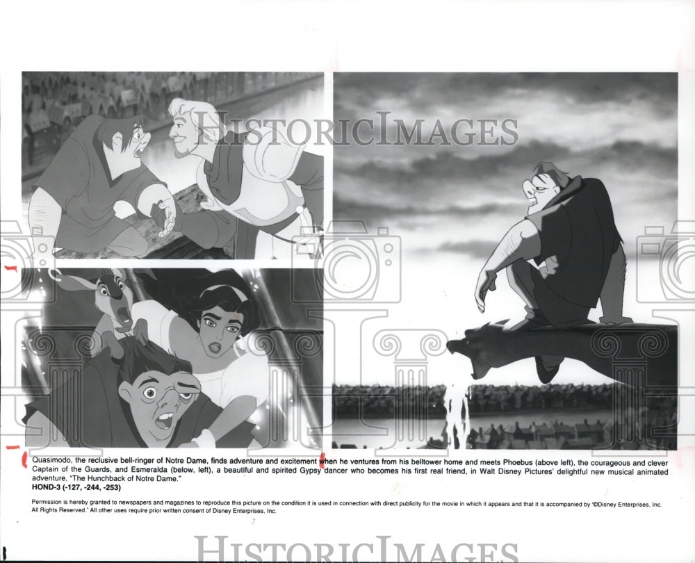 1996 Press Photo Scenes from Walt Disney's The Hunchback of Notre Dame.- Historic Images