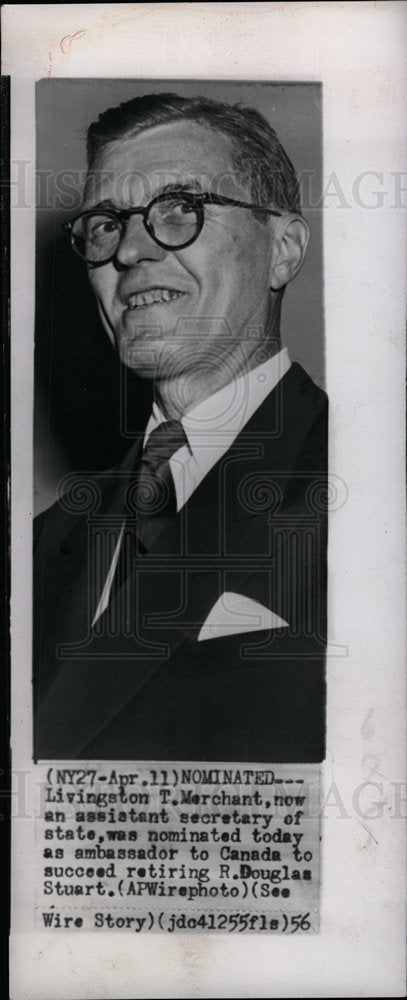 1956 Press Photo Livingston T. Merchant Ambassador - dfpd30505- Historic Images