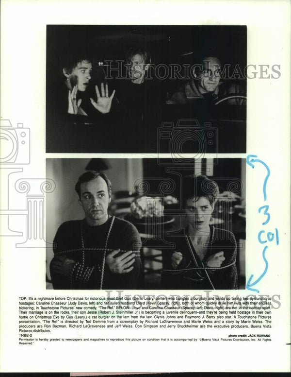 1995 Press Photo Scenes with Dennis Leary, Judy Davis, Kevin Spacey in
