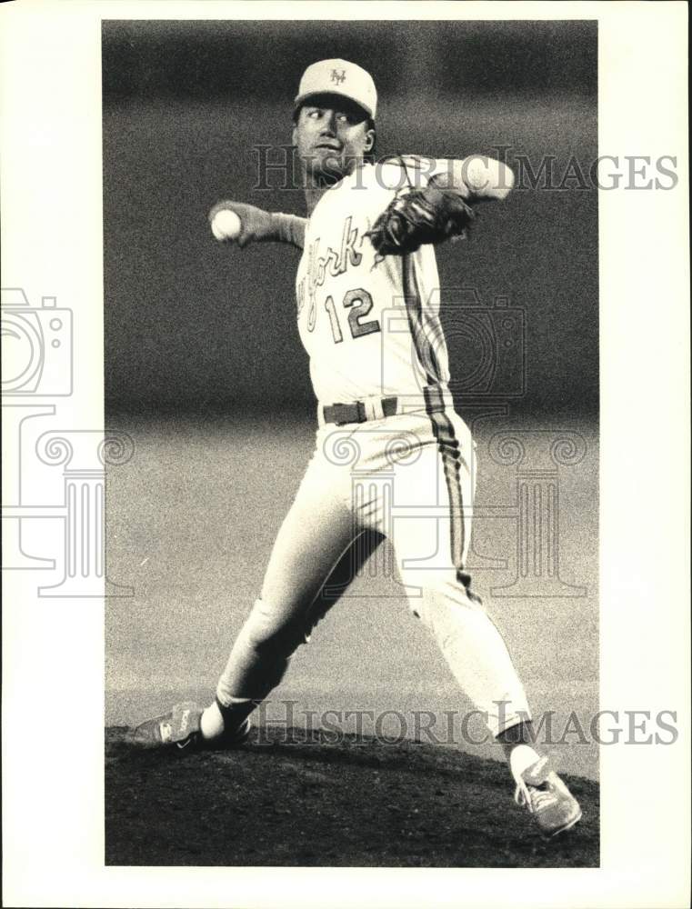 1987 Press Photo New York Mets Baseball Player Ron Darling Pitches - hps23570- Historic Images
