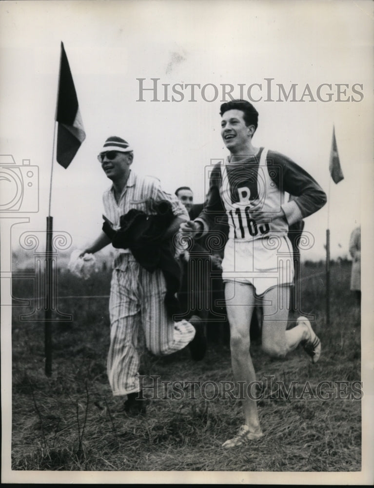 1958 Press Photo Brussels Belgium cross country marathon - nes28590- Historic Images