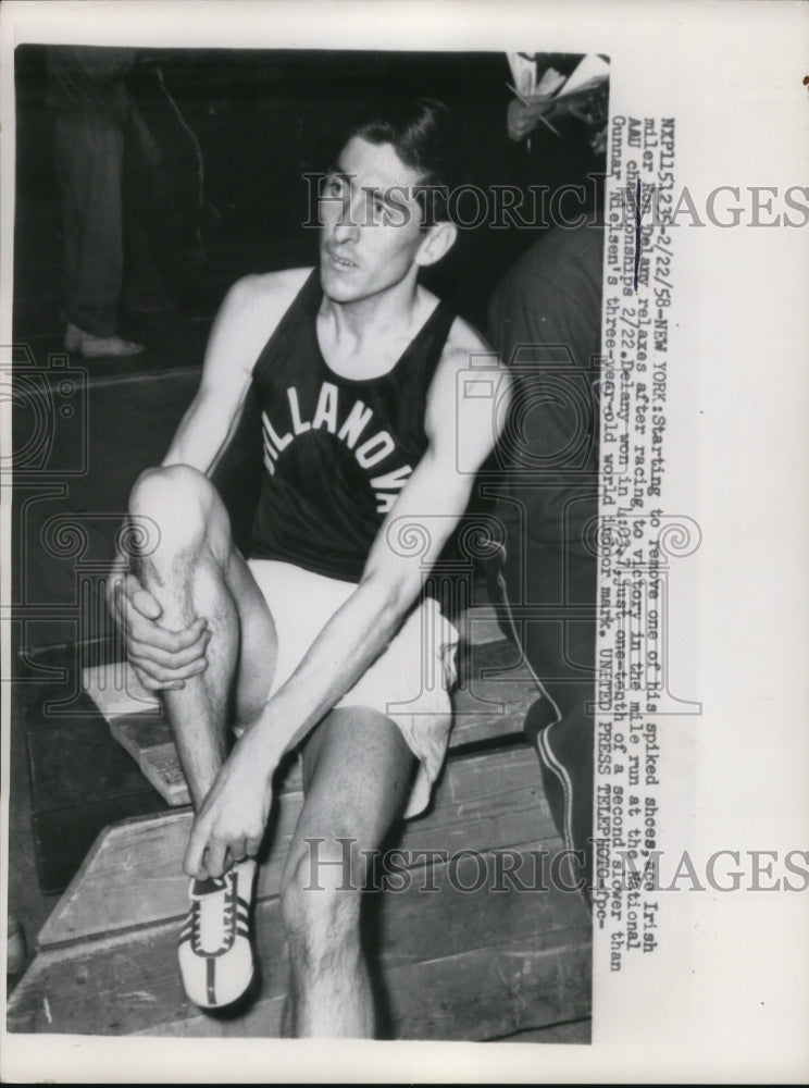 1958 Press Photo Ron Delaney won the mile at NYC National AAU championship- Historic Images