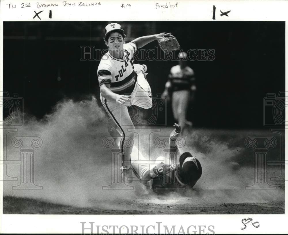1982 Press Photo John Zelenka, Tulane Baseball 2nd Baseman- Historic Images