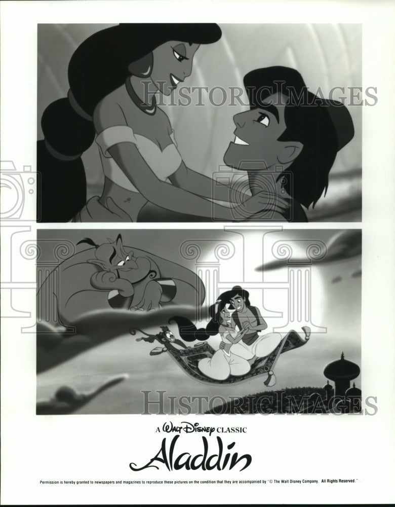 1993 Press Photo Scenes from Walt Disney's animate movie, Aladdin. - nop00068- Historic Images