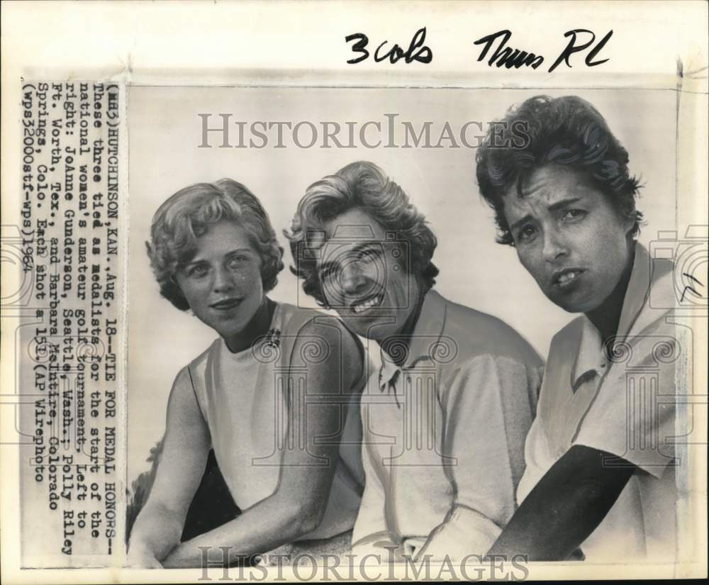 1964 Press Photo Tied medalists in amateur women's golf tournament, Kansas- Historic Images