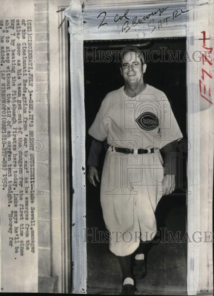 1950 Press Photo Cincinnati Reds' baseball manager Luke Sewell - pis03240- Historic Images