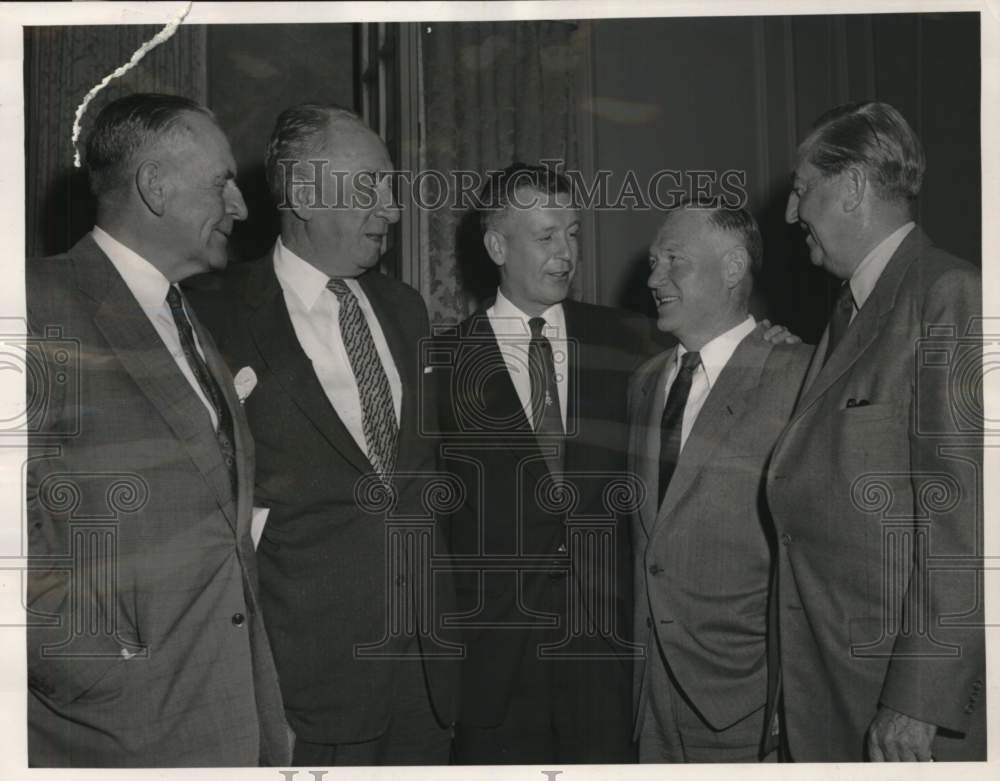 1955 Press Photo Team owners & officials, Pacific Coast Baseball League meeting- Historic Images