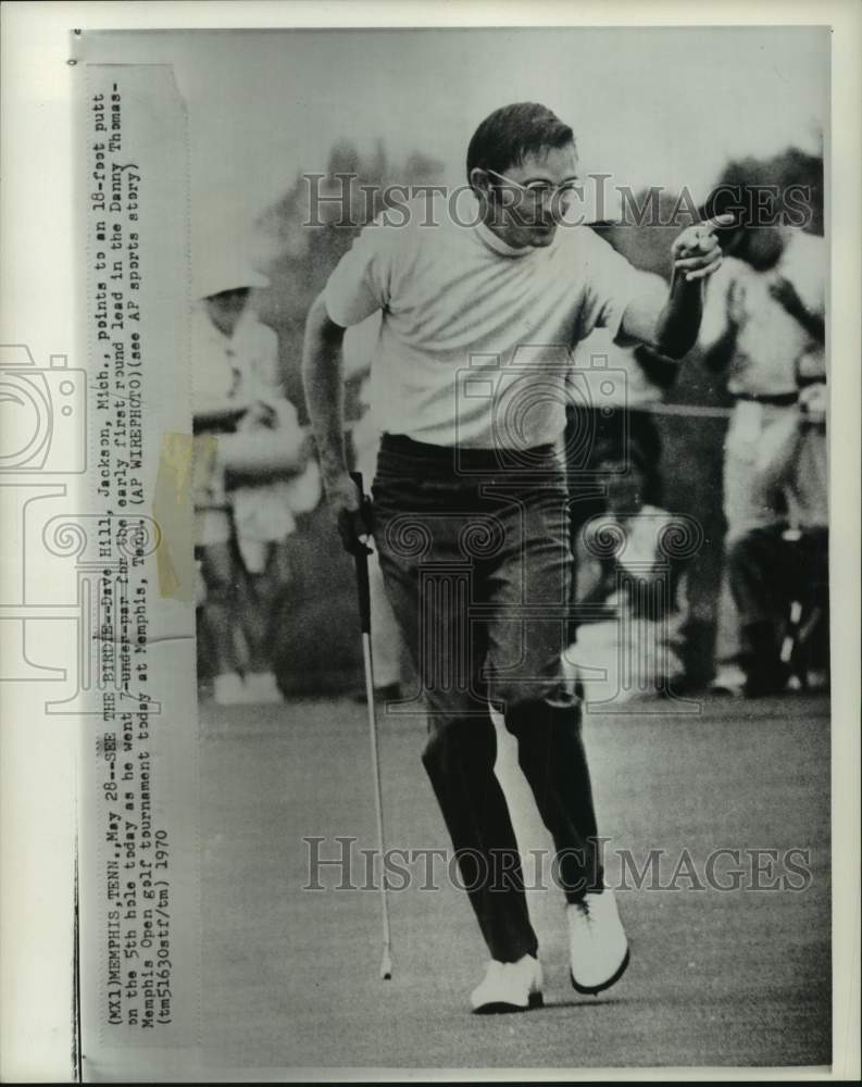 1970 Press Photo Dave Hill, Danny Thomas-Memphis Open Golf Tournament, TN- Historic Images