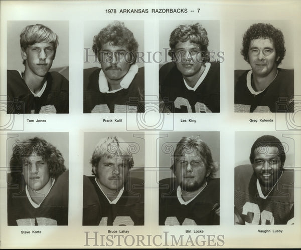 1978 Press Photo Arkansas football player mug shots sas05743