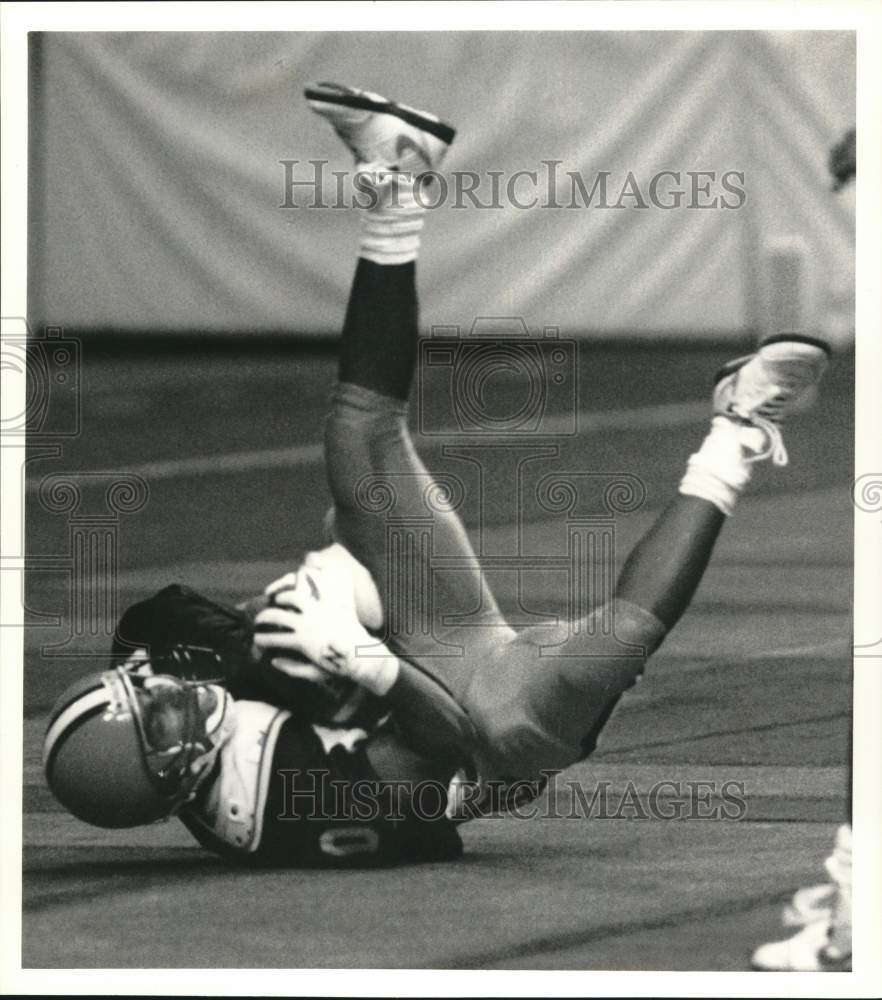 1991 Press Photo Antonio Johnson, Syracuse University Football Player at Game- Historic Images
