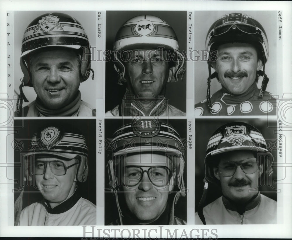 1989 Press Photo Harness racing driver head shots - tus01001- Historic Images