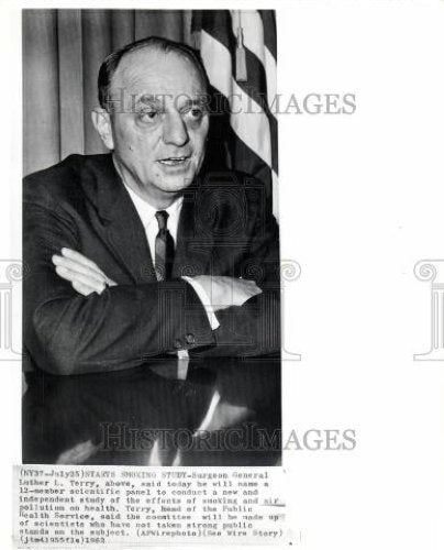 1962 Press Photo Surgeon General Luther L Terry study - Historic Images