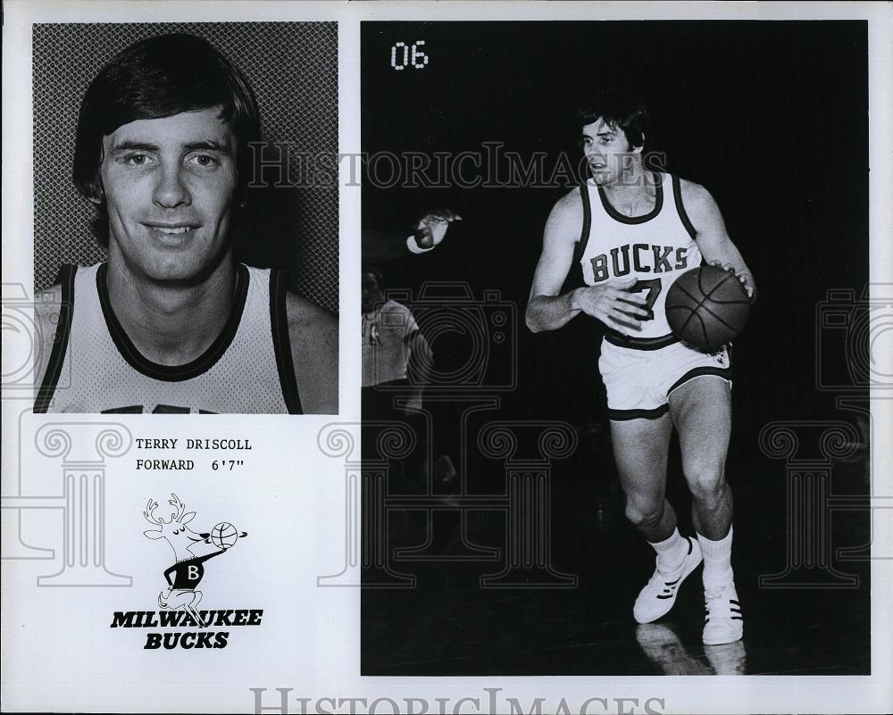 Press Photo Terry Driscoll #7 Forward Milwaukee Bucks Basketball Player NBA - Historic Images