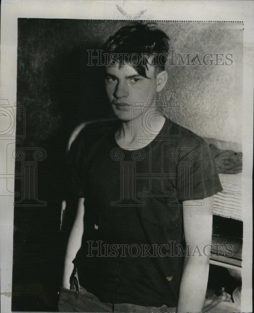 1950 Press Photo Billy Brinkman on charges of killing child he was babysitting - Historic Images