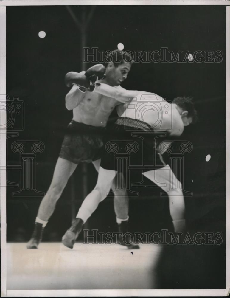 1937 Press Photo Lou Ambers and Pedro Montanez at Polo Grounds in New York - Historic Images
