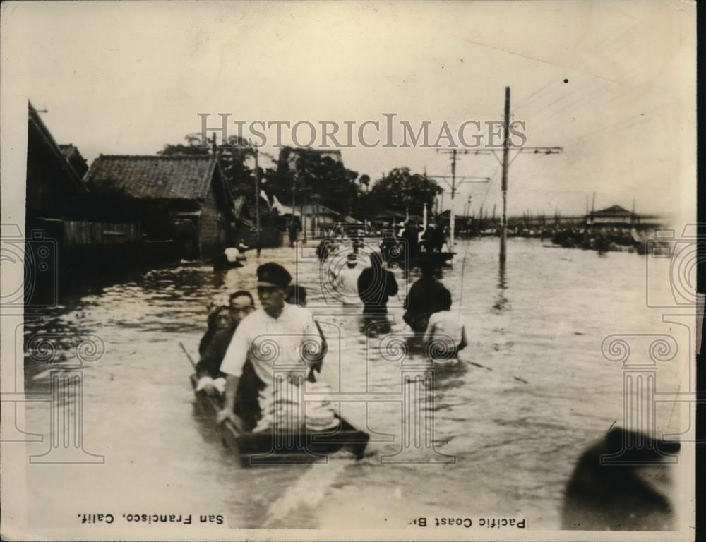 1927 Press Photo Nagasaki Flood and Storm Scene - Historic Images
