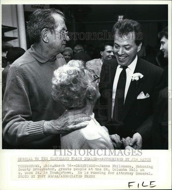 1990 Press Photo James Philomena, Mahoning County prosecutor at St. Co