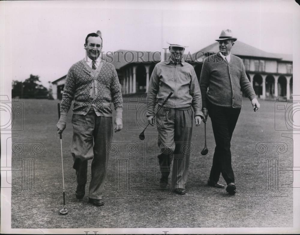 1935 Press Photo Pinehurst NC golf Raymond Hackett, Frank Thompson - net11604 - Historic Images