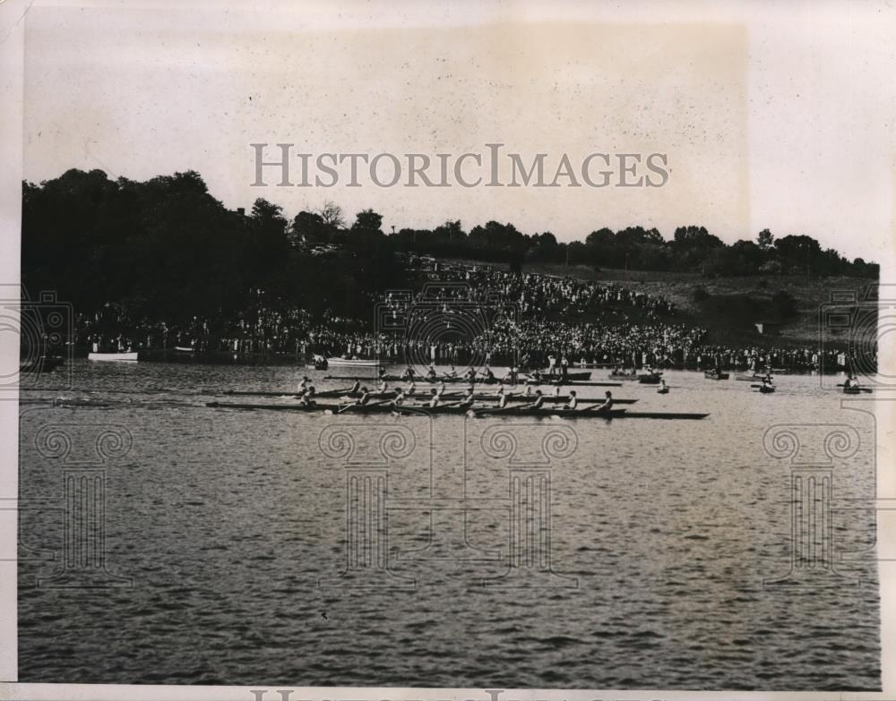 1935 Press Photo Pennsylvania Varsity crew at Adams Cup regatta at Annapolis MD - Historic Images