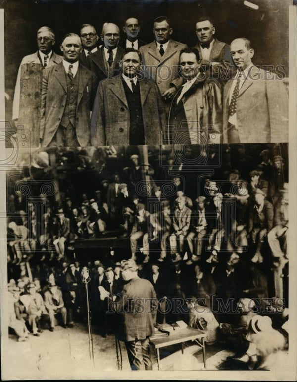 Senator Smith Brookhart & farmers in Moville Iowa FN Hall 1932 Vintage