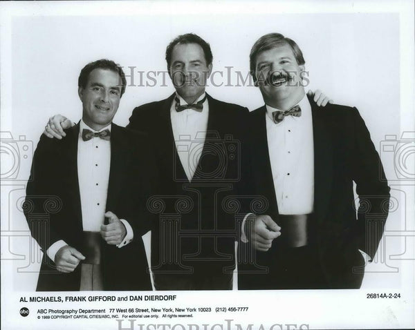 NFL MONDAY NIGHT FOOTBALL, (ABC), Dan Dierdorf, Al Michaels, Frank Gifford,  Super Bowl XXV, 1970-. (c) ABC/ Courtesy: Everett Stock Photo - Alamy