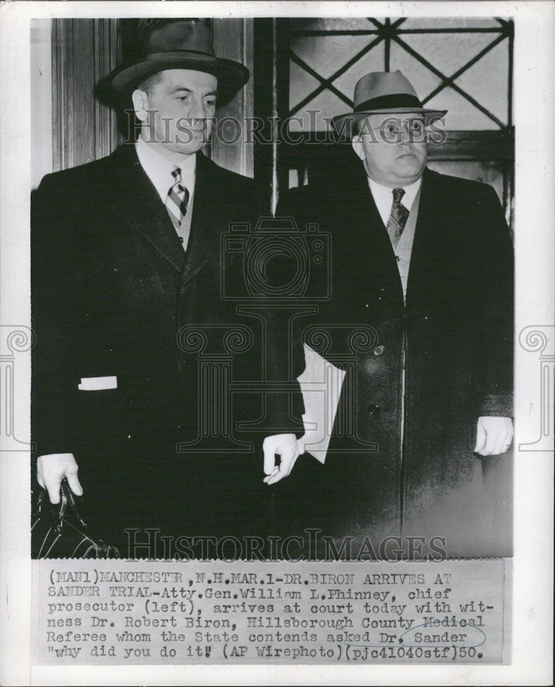 1950 Press Photo Dr. Robert Biron Dr. Sander Trial - Historic Images