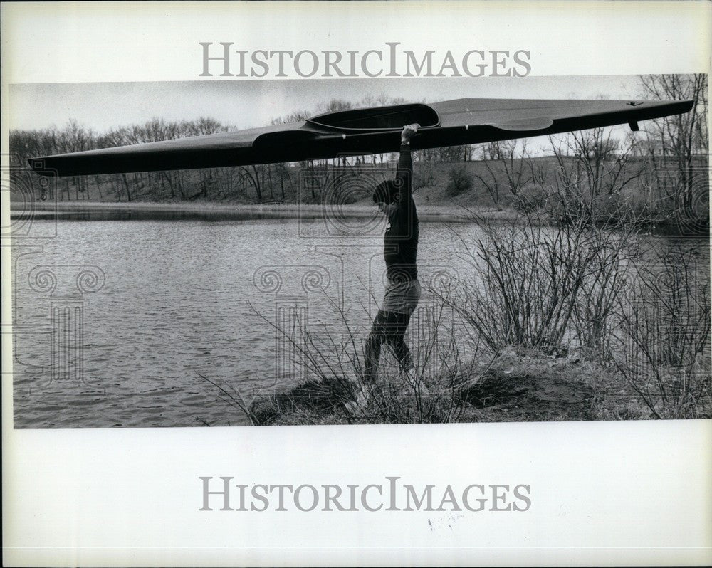 1984 Press Photo Greg Barton Canoe River - Historic Images