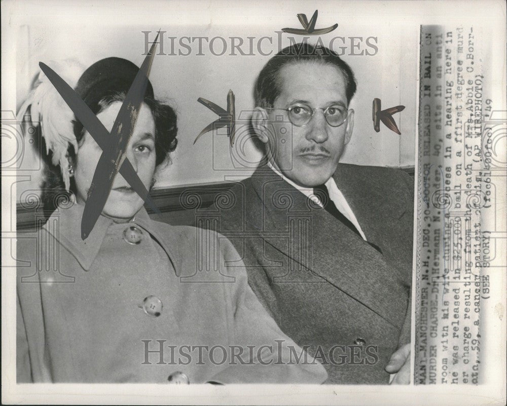 1950 Press Photo Hermann N. Bander Doctor Murder Trial - Historic Images