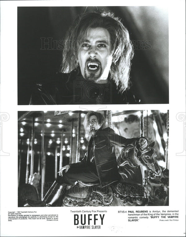 1992 Press Photo Paul Reubens Actor Buffy Vampire Slayer