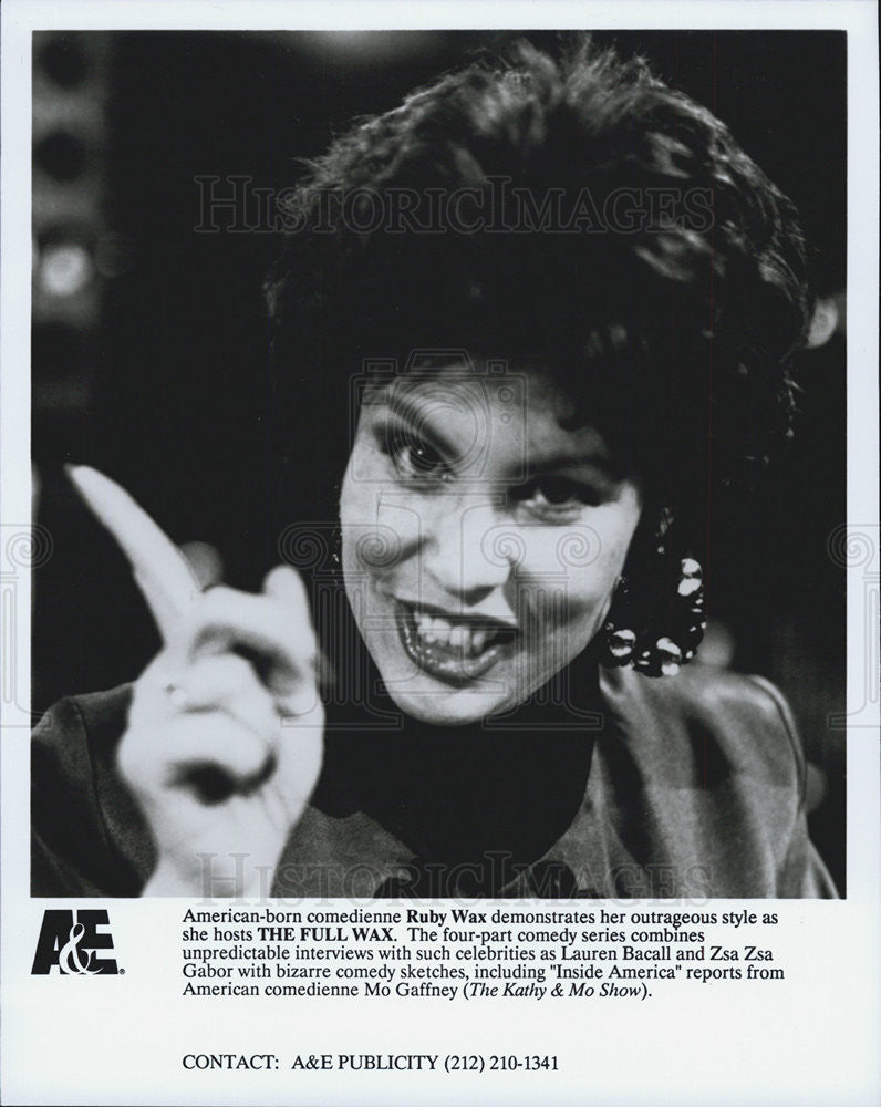 Press Photo Ruby Wax Comedian Host Full Wax - Historic Images
