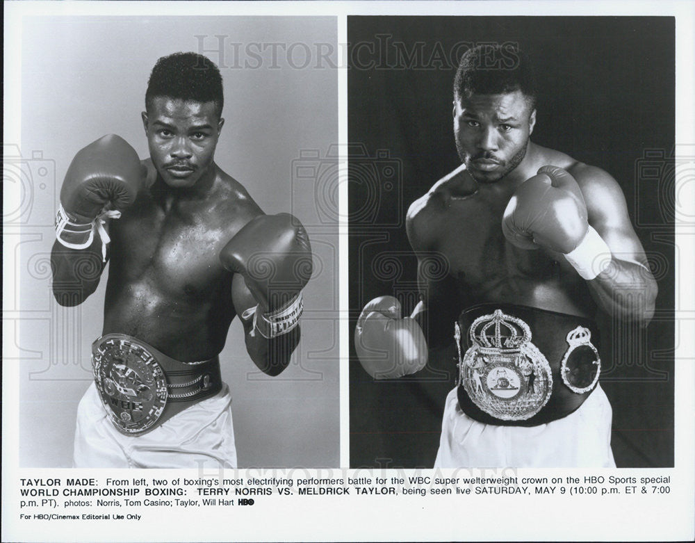 Press Photo Terry Norris Meldrick Taylor Boxers - Historic Images