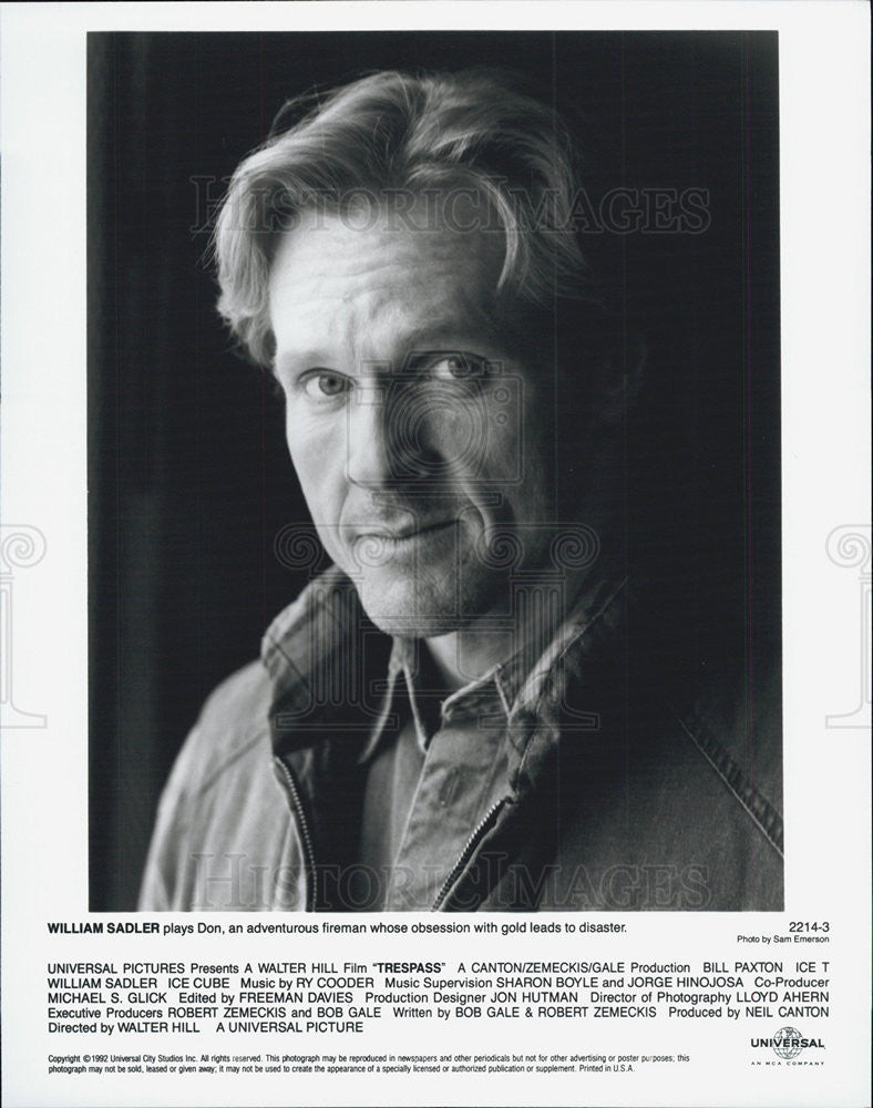 1992 Press Photo William Sadler Actor Trespass - Historic Images