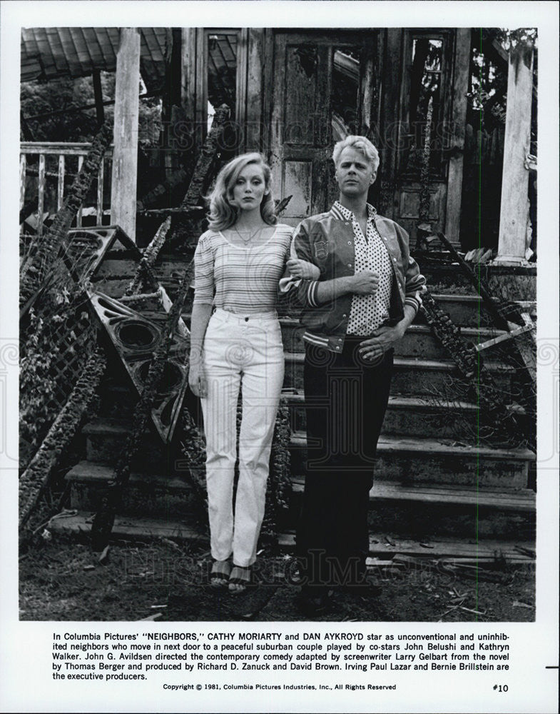 1981 Press Photo Cathy Moriarty &amp; Dan Aykroyd in &quot;Neighbors&quot; - Historic Images