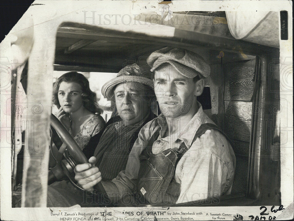 1940 Press Photo Dorris Bowdon,Jane Darwell and Henry Fonda in "Grapes of Wrath" - Historic Images