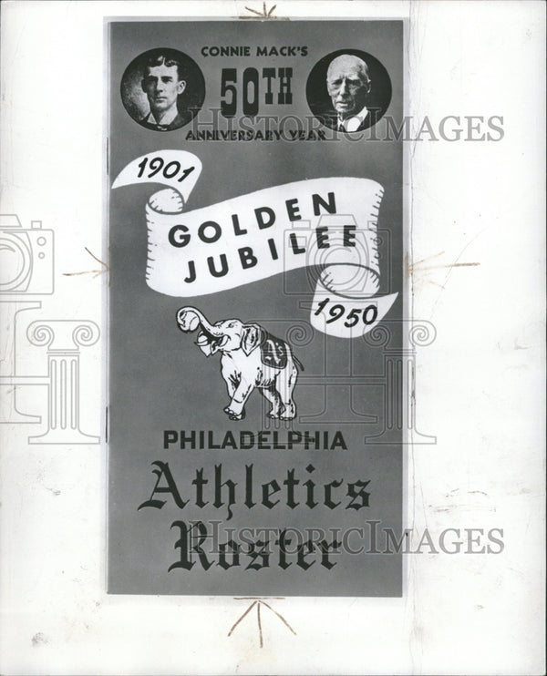 1950 PHILADELPHIA ATHLETICS GOLDEN JUBILEE 8X10 TEAM PHOTO CONNIE MACK