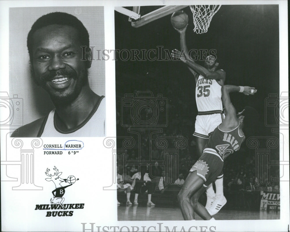 1975 Press Photo Cornell Warner Forward Milwaukee Bucks - RRQ22315 - Historic Images