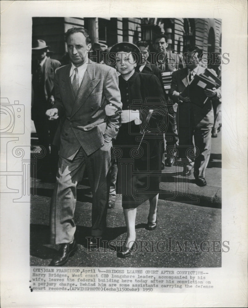 1950, Harry Bridges & Wife Perjury Charge - RRV10221 - Historic Images