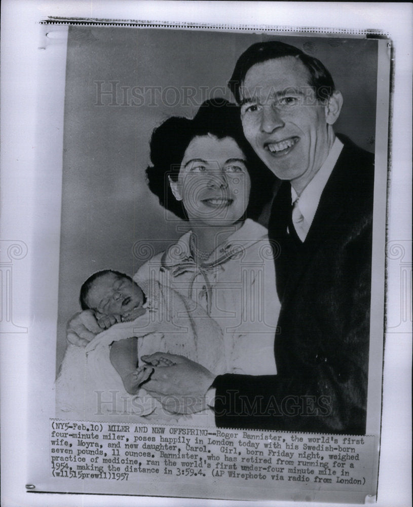 1957 Roger Bannister Moyra Carol Daughter-Historic Images