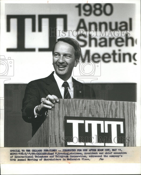 1980 Rand V Araskog US Businessman CEO ITT Corporation Chicago