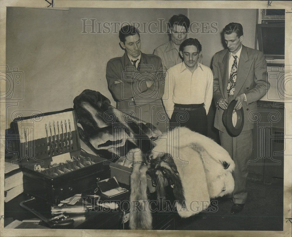 1950 Press Photo Jay Laird Donald Miller Sidney Cundiff Robert Davis Burglars - Historic Images