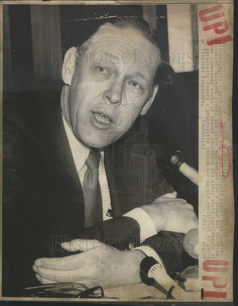 1976 Press Photo President University of Illinois Dr. John E. Corbally - Historic Images