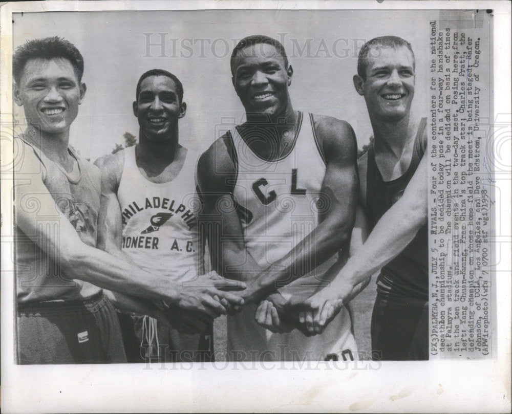 1958 Press Photo Four Contenders for National Decathlon Championship - Historic Images
