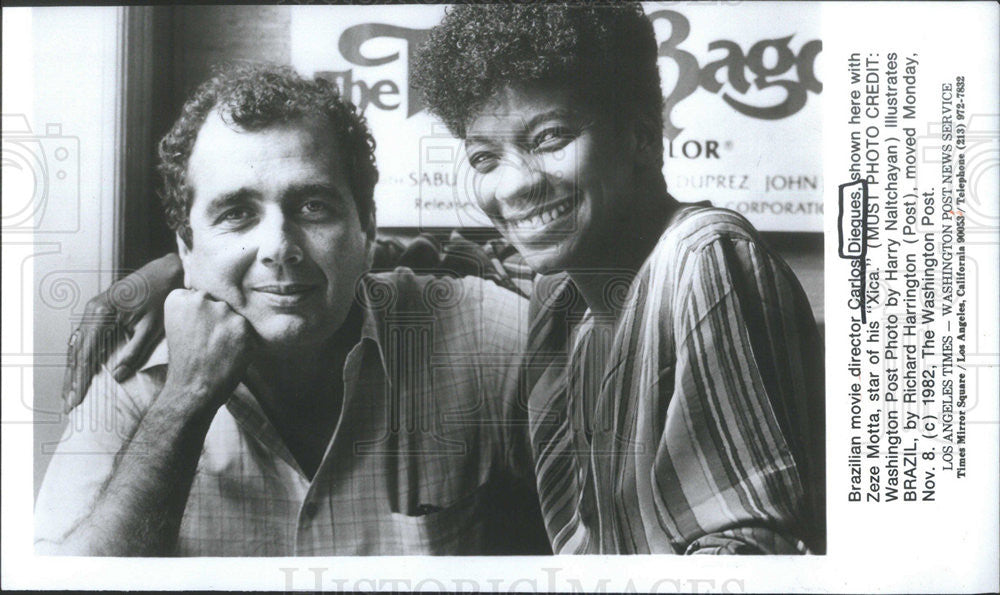 1982 Press Photo Carlos Diegues &amp; Zeze Motta, Brazilian movie director &amp; actress - Historic Images