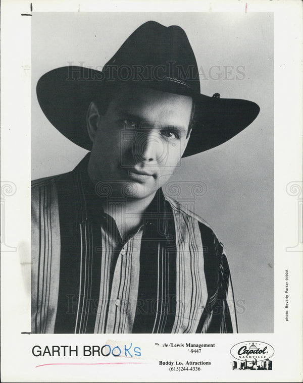 COY Garth Brooks In Striped Shirt And Stetson 1991 Vintage Press