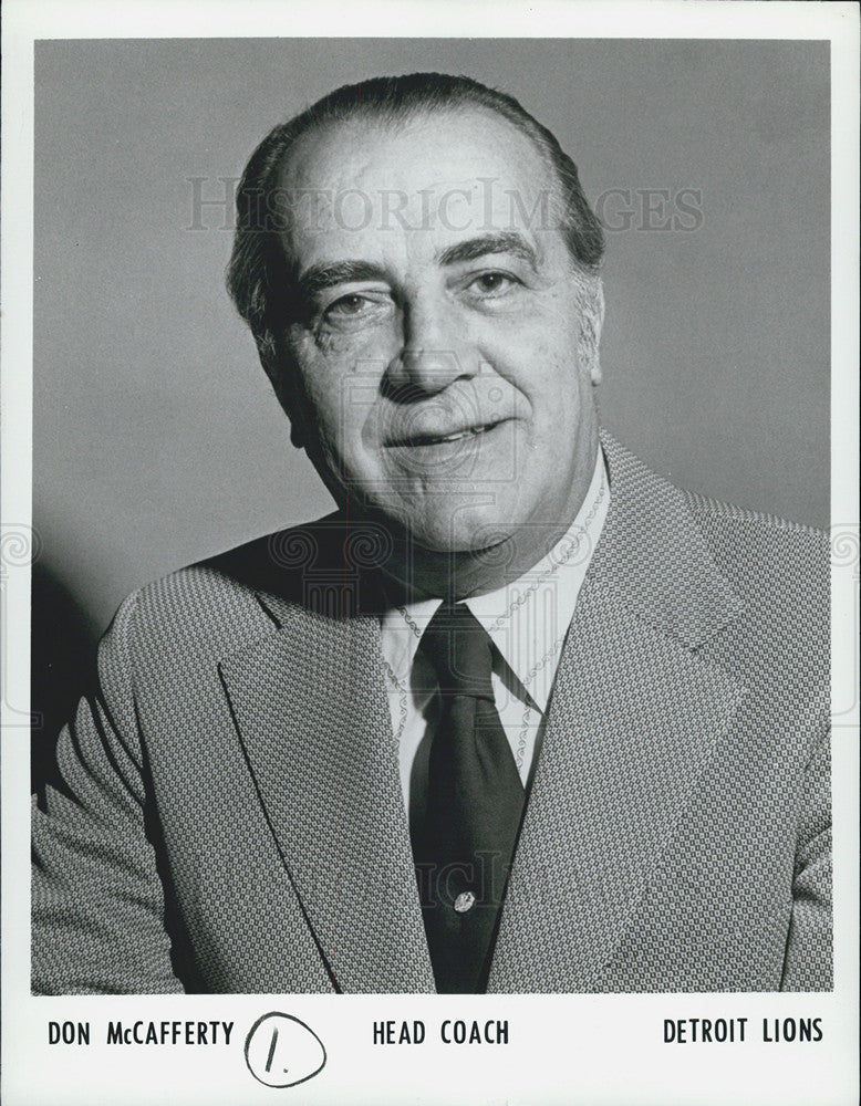 1973 Press Photo Don McCafferty Detroit Lions Football Head Coach - Historic Images