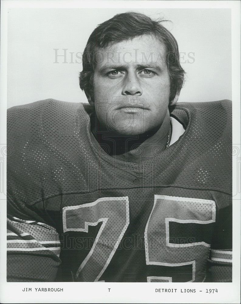 1974 Press Photo Jim Yarbrough Detroit Lions Football Offensive Tackle - Historic Images