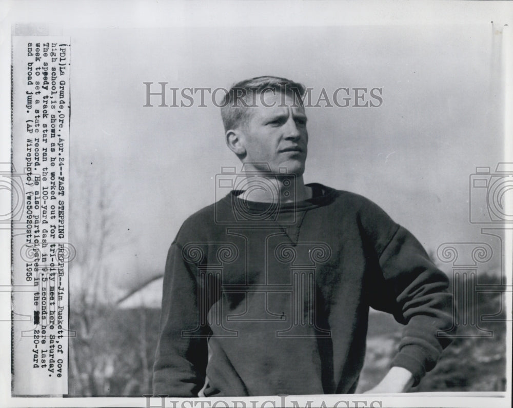 1958 Jim Puckett Track Runner 100 Yard Dash Cove High School - Historic Images